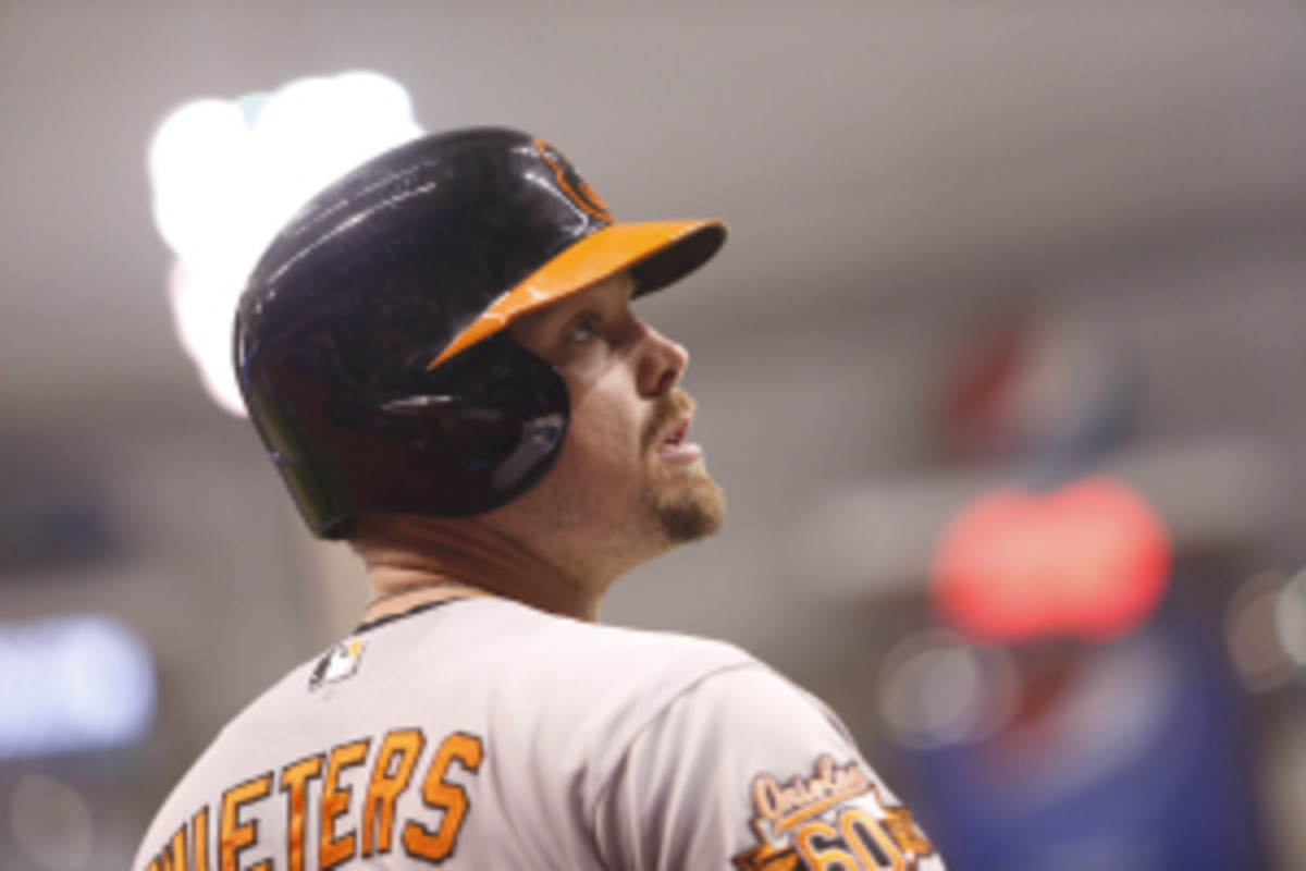 Matt Wieters was putting up career numbers of averages of .308/.339/.500 with five home runs and 18 RBI in 112 plate appearances prior to the injury. (Brian Blanco/Getty Images)